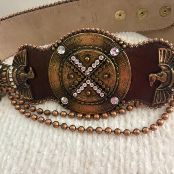 Leatherock Embellished Leather Belt - Picture 1 of 8